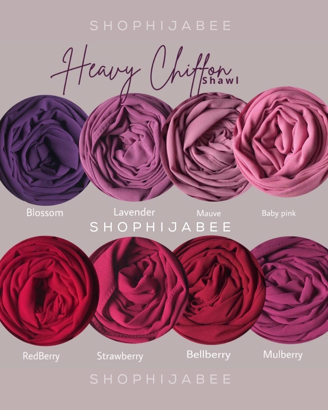 Malaysian Heavy Chiffon Hijab COMBO (Pack of 4)