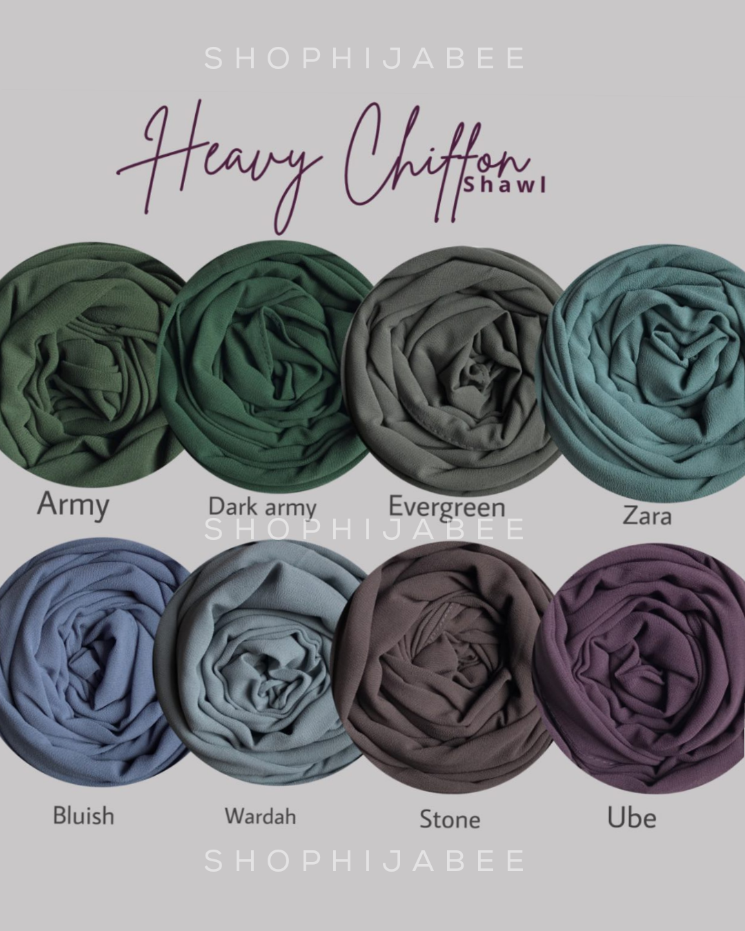 Malaysian Heavy Chiffon Hijab COMBO (Pack of 4)