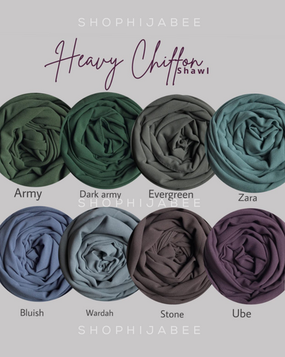 Malaysian Heavy Chiffon Hijab COMBO (Pack of 4)