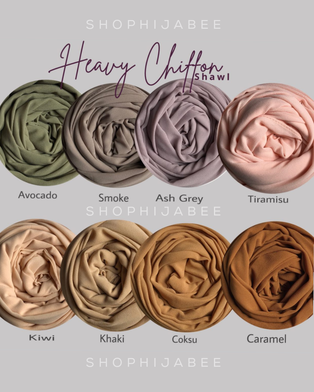 Malaysian Heavy Chiffon Hijab COMBO (Pack of 4)