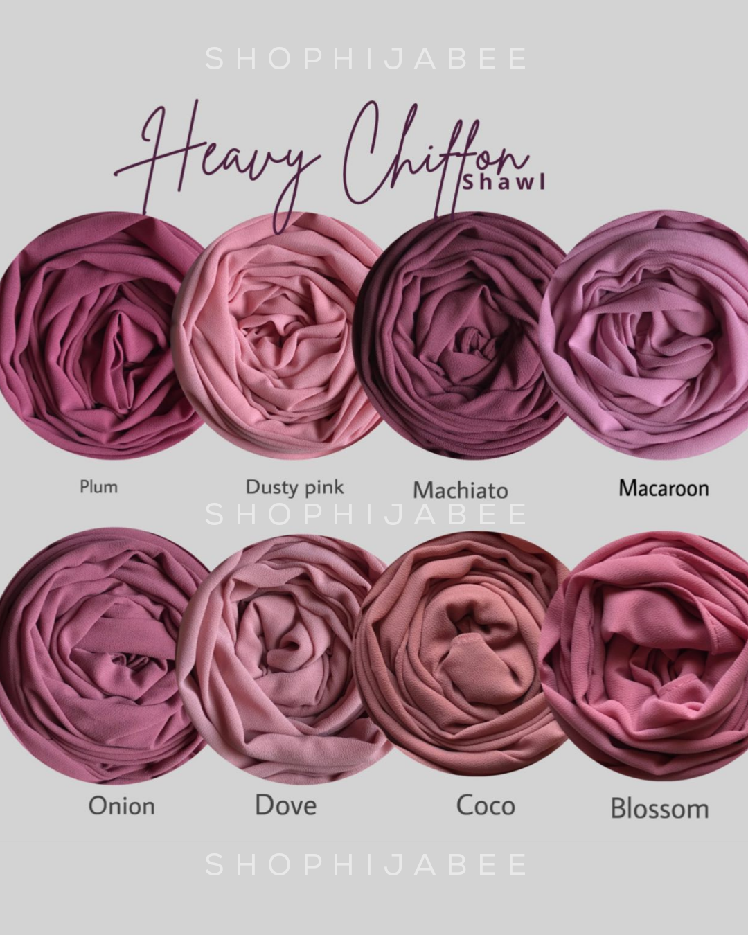 Malaysian Heavy Chiffon Hijab COMBO (Pack of 4)