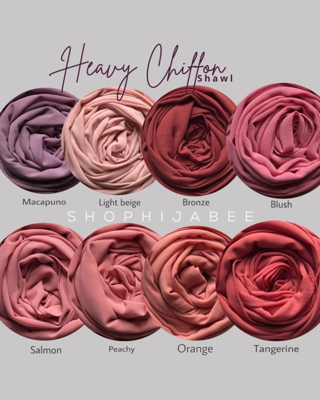 Malaysian Heavy Chiffon Hijab COMBO (Pack of 4)